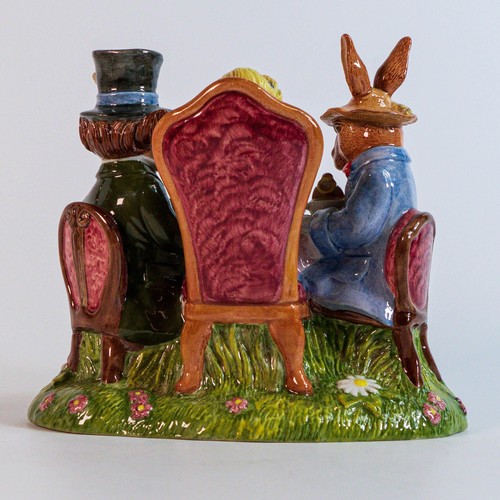 1015 - Royal Doulton prototype tableau of Alice in Wonderland depicting Alice, Mad Hatter and White Rabbit ... 