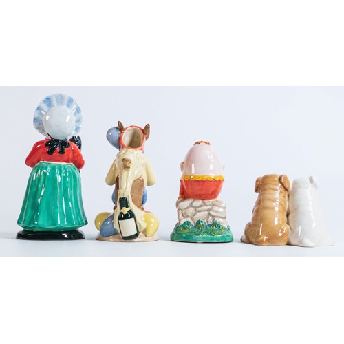 1027 - Two Royal Doulton figures of Humpty Dumpty and Old Mother Hubbard, both limited edition of 1500, tog... 