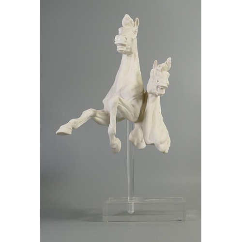 1082 - Royal Doulton Parian figure of Horses with stand, limited edition from the Art is Life series modell... 