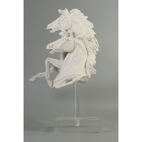 1082 - Royal Doulton Parian figure of Horses with stand, limited edition from the Art is Life series modell... 