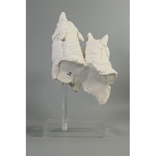 1083 - Royal Doulton Parian figure of Howling Wolves with stand, limited edition from the Art is Life serie... 