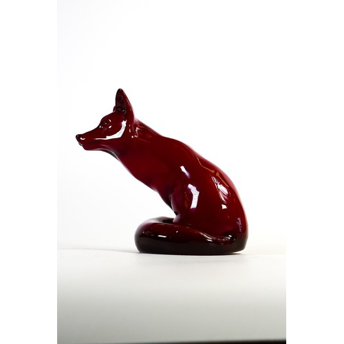 1094 - Royal Doulton Flambe model of a seated fox, rarer medium version, h.15cm.