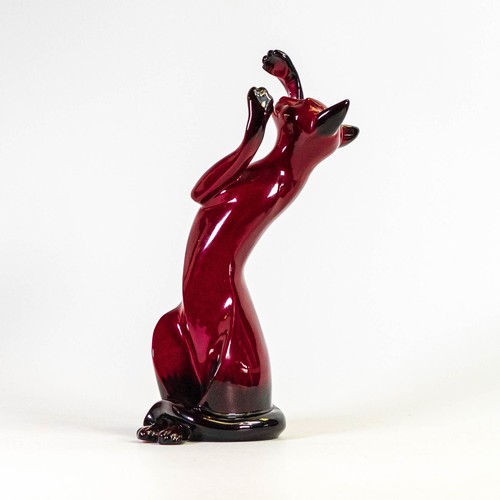 1101 - Royal Doulton Flambe cat figure Shadow Play, height 25.5cm