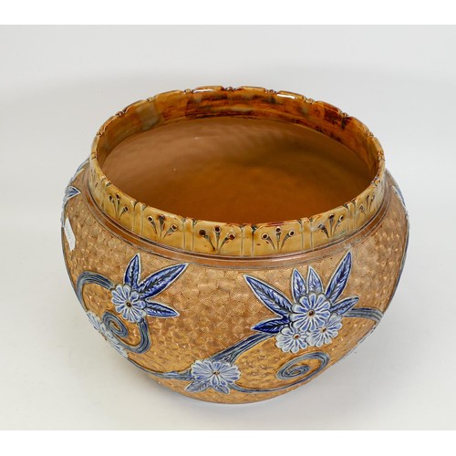 1160 - Royal Doulton large planter, decorated with flowers & foliage, diameter 25cm