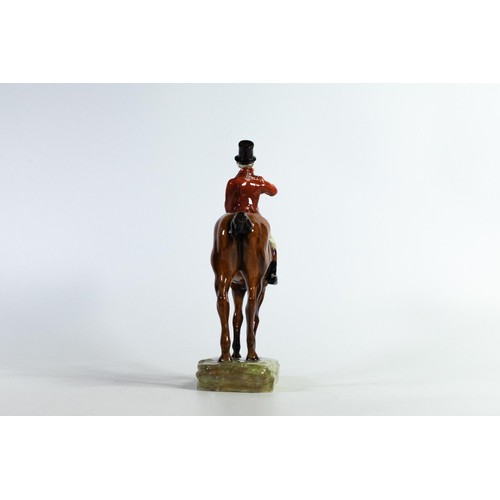 1220 - Royal Doulton figure John Peel on brown horse HN1408, impressed date for 1930, h.24cm, Good restorat... 