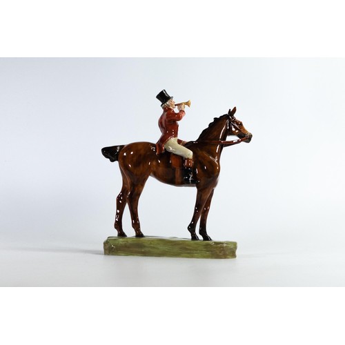 1220 - Royal Doulton figure John Peel on brown horse HN1408, impressed date for 1930, h.24cm, Good restorat... 