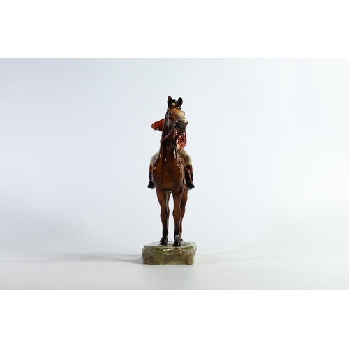 1220 - Royal Doulton figure John Peel on brown horse HN1408, impressed date for 1930, h.24cm, Good restorat... 