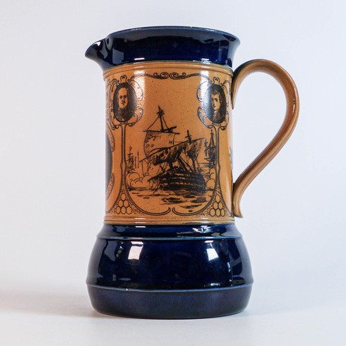 1223 - Nelson and His Captains, a Royal Doulton Stoneware commemorative Admiral Lord
Nelson Jug, cylindrica... 