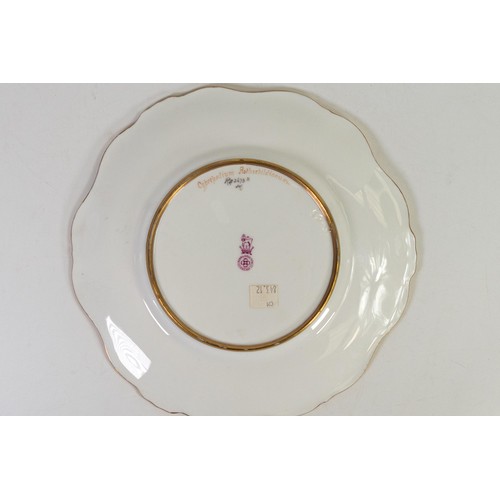 1238 - Royal Doulton cabinet plate, hand painted with Orchids by David Dewsbury, d.24cm