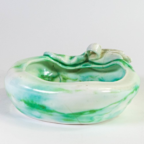 1248 - Royal Doulton Jade dish (a/f - production firing crack to base) diameter at largest 18cm.