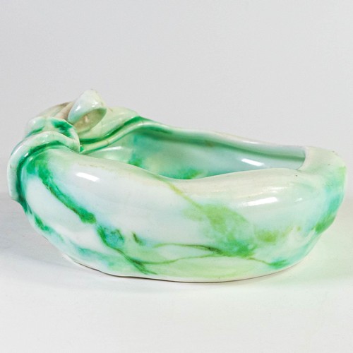 1248 - Royal Doulton Jade dish (a/f - production firing crack to base) diameter at largest 18cm.