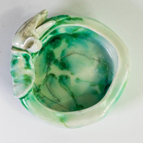 1248 - Royal Doulton Jade dish (a/f - production firing crack to base) diameter at largest 18cm.