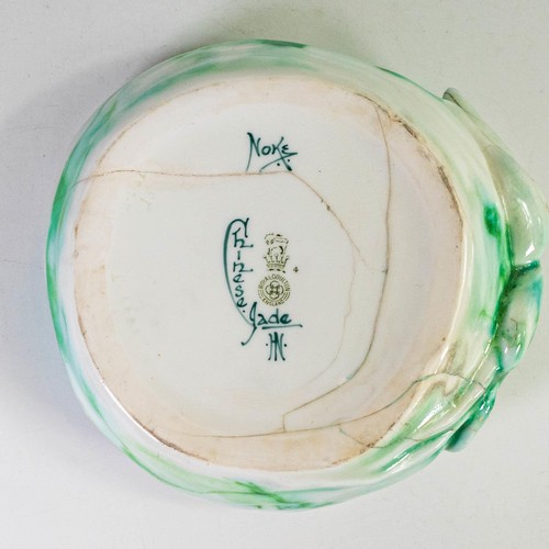 1248 - Royal Doulton Jade dish (a/f - production firing crack to base) diameter at largest 18cm.