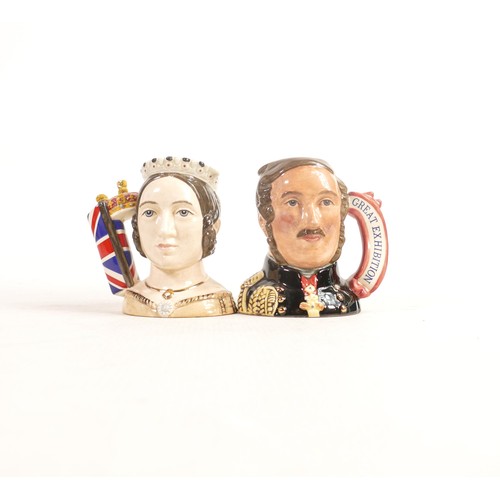 1276 - Royal Doulton small character jugs Prince Albert D7073 and Queen Victoria D7072, Limited edition (2)