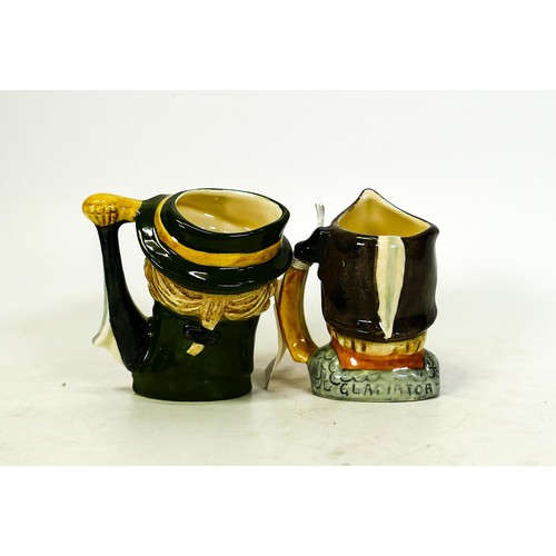 1322 - Royal Doulton miniature character jugs Regency Beau D6565 & Gladiator D6556 (2)