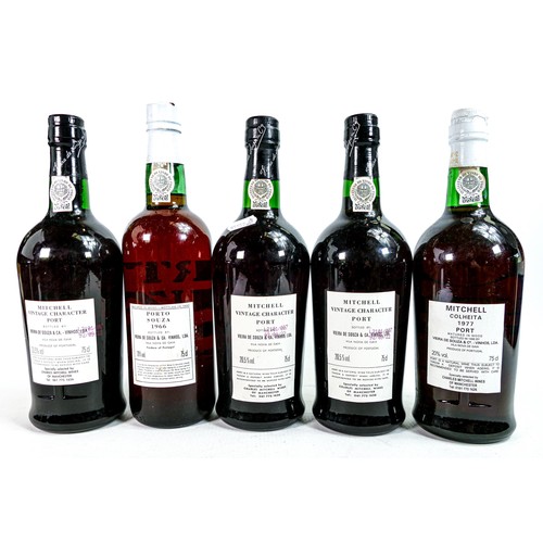 1353 - Five 75cl bottles of Mitchell vintage ports including 1966, 1977 & 3 x vintage character ports (5)