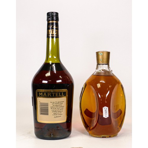 1370 - Dimple 12 Years deluxe Scotch Whisky & later 1L Martell Cognac (2)