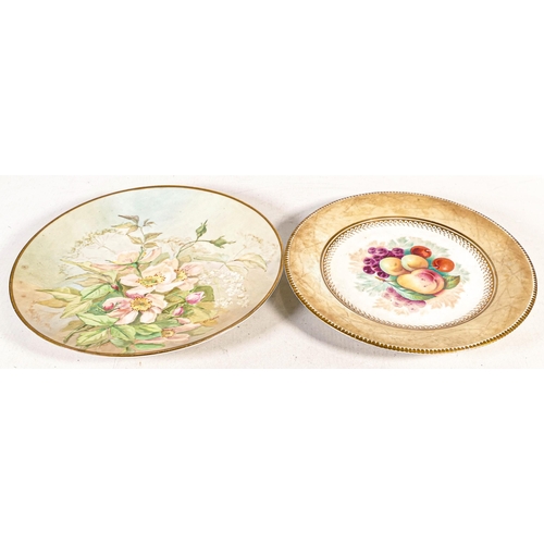 1441 - A collection of 19th century & later floral & gilt decorated wall plates including blanks signed by ... 