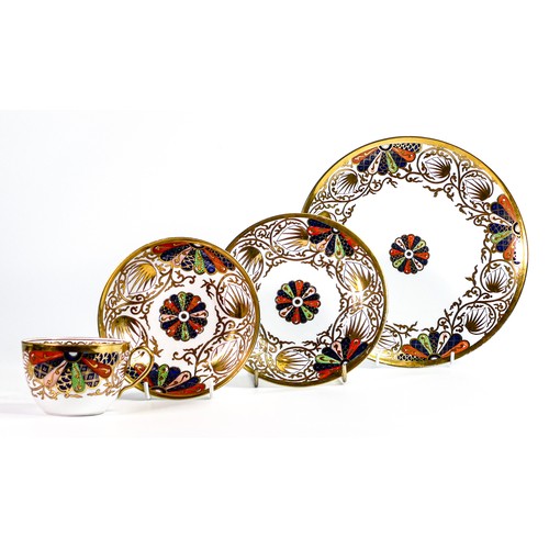 1446 - Copeland c.1880 Imari trio and dinner plate. Pattern 1201. (4)