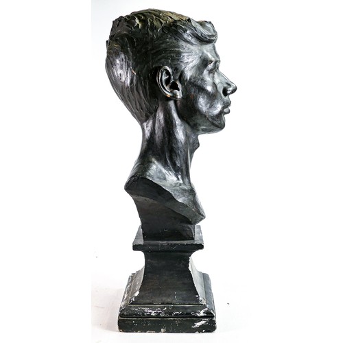 1454 - Large 20th century plaster bust, marked AWLD 1895 to rear, height 56cm