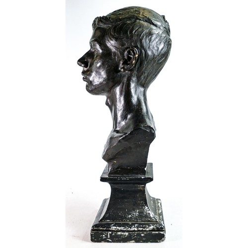 1454 - Large 20th century plaster bust, marked AWLD 1895 to rear, height 56cm