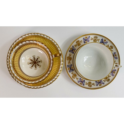 1476 - 19th century Minton True trio pattern 618 together with similar Coalport trio (6)