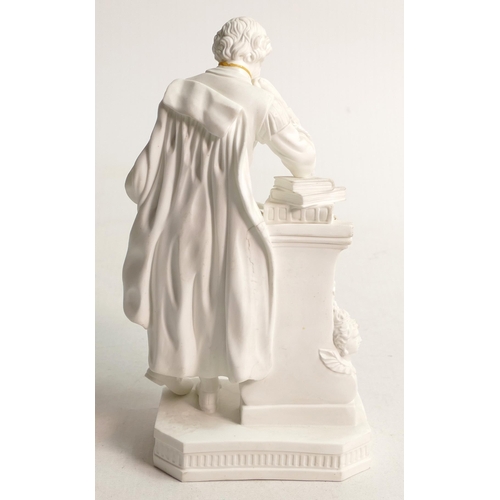 1483 - Derby Parian figure of William Shakespeare, h.18cm, (a.f.  - neck and scroll re-stuck.