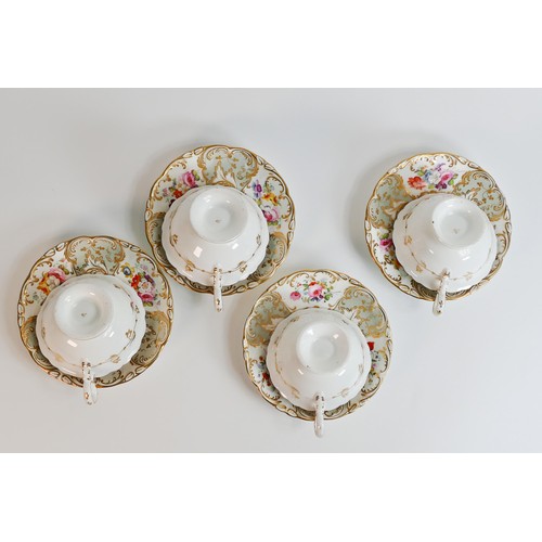 1484 - 19th century hand decorated Coalport Adelaide pattern cups & saucers (8)