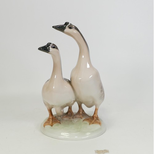 1491 - Royal Copenhagen double Goose figure 2048, height 22cm