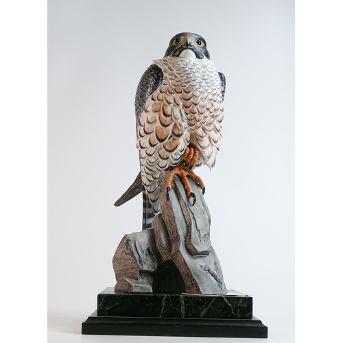 1496 - Very large Renaissance Ceramic sculpture figure of Peregrine falcon, limited edition with certificat... 