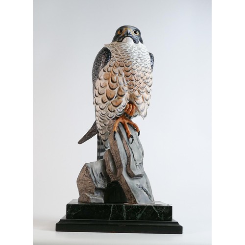 1496 - Very large Renaissance Ceramic sculpture figure of Peregrine falcon, limited edition with certificat... 