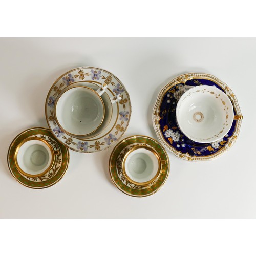 1497 - A collection of 19th century cups & saucers to include unmarked Coalport true trio, Yates pattern 12... 