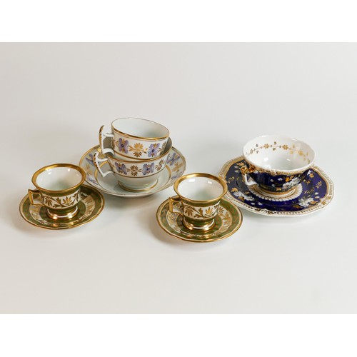 1497 - A collection of 19th century cups & saucers to include unmarked Coalport true trio, Yates pattern 12... 