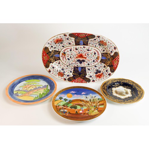 1503 - A collection of early 20th century pottery to include large Derby platter (period staple repairs) Co... 