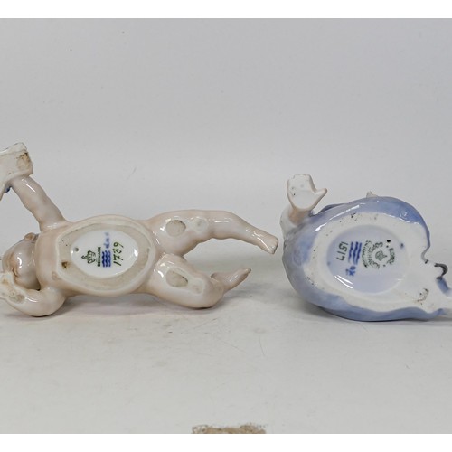 1514 - Royal Copenhagen porcelain baby figures number 1517 & 1739 (2)