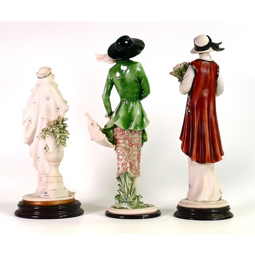 1577 - Florence Guiseppe / Capodimonte prototype figures. Two Art Deco style ladies and a bride. All signed... 