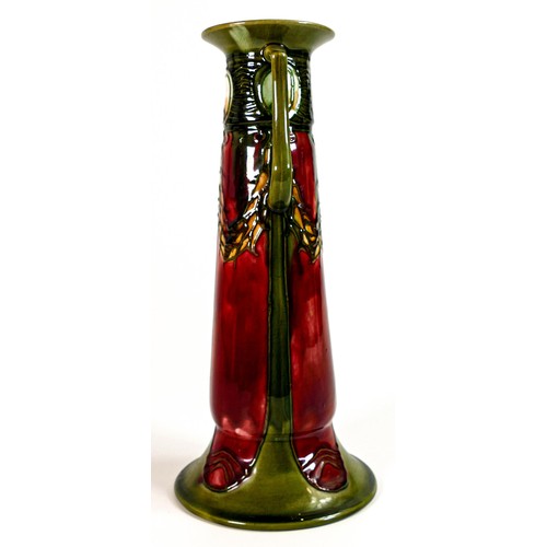 1608 - Minton twin handled Secessionist vase, height 30cm