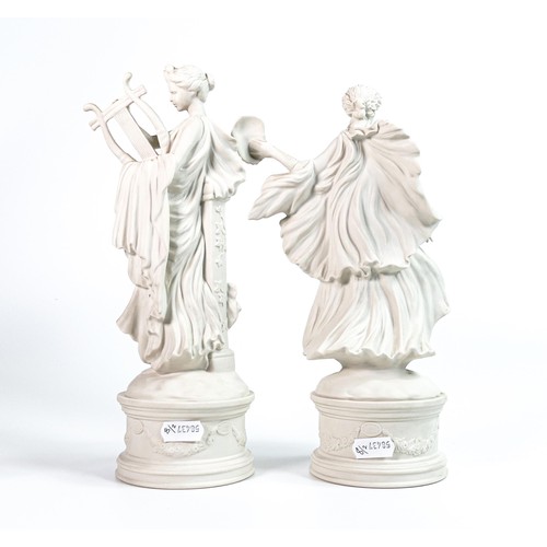 1615 - Two Coalport Parian Dancing Hours figures, height 25cm (2)