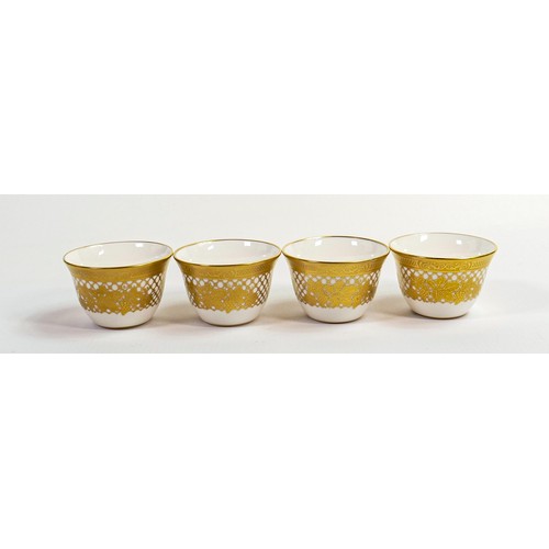 1643 - De Lamerie Fine Bone China heavily gilded tea bowls, specially made high end quality items, made in ... 