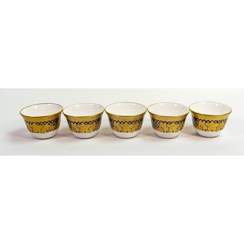 1647 - De Lamerie Fine Bone China heavily gilded tea bowls, specially made high end quality item, made in E... 