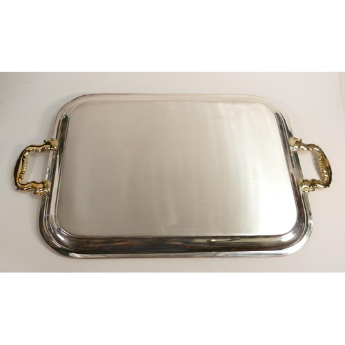 1676 - De Lamerie Fine large silverware plated serving tray in presentation bag, specially made high end qu... 