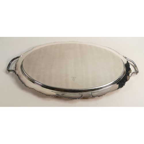 1677 - De Lamerie Fine large silverware plated serving tray in presentation bag, specially made high end qu... 