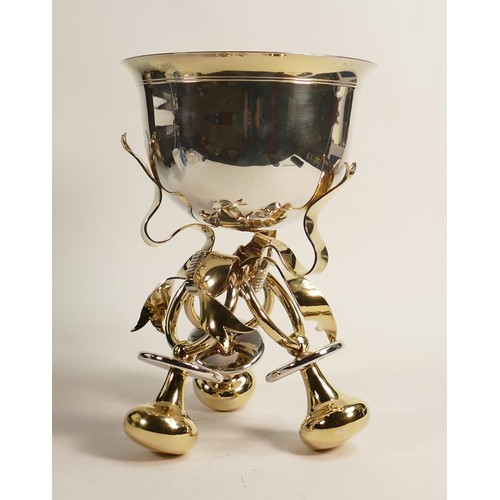 1680 - De Lamerie Fine large silverware plated large incense burner goblet with baby pacifier / dummy decor... 