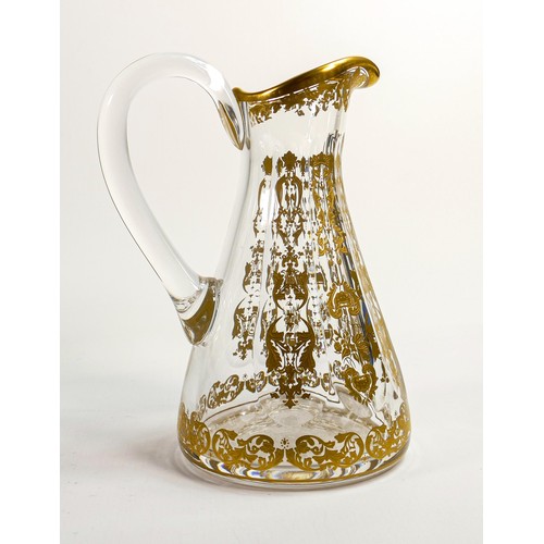 1712 - De Lamerie Fine Bone China heavily gilded glass water jug, specially made high end quality item, mad... 