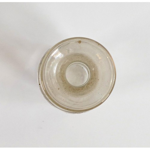 1733 - 19th century faceted glass Opium bottle with metal fitted spoon stopper