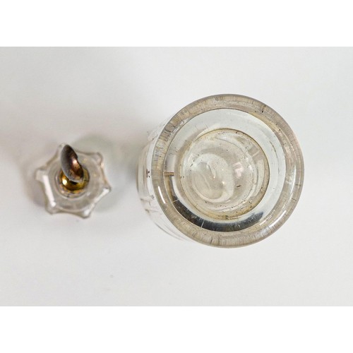 1733 - 19th century faceted glass Opium bottle with metal fitted spoon stopper