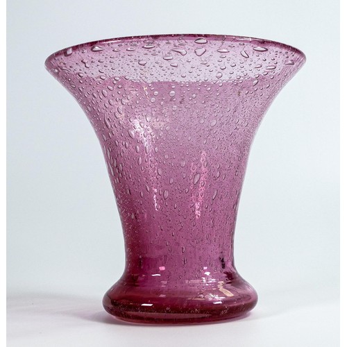 1736 - Pink Art glass flared vase, height 17cm