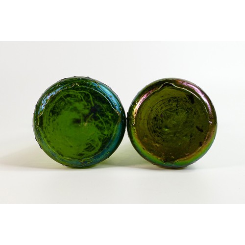 1740 - Pair of Art Nouveau Iridescent vases, height 17cm (2)