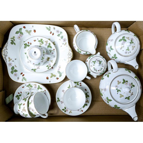 1760 - A large collection of Wedgwood Wild Strawberry pattern tea & dinner ware to include - tea & coffee p... 