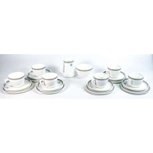 1763 - Wedgwood 'RAC' monogrammed 20 piece tea set to include six trios, milk and sugar.